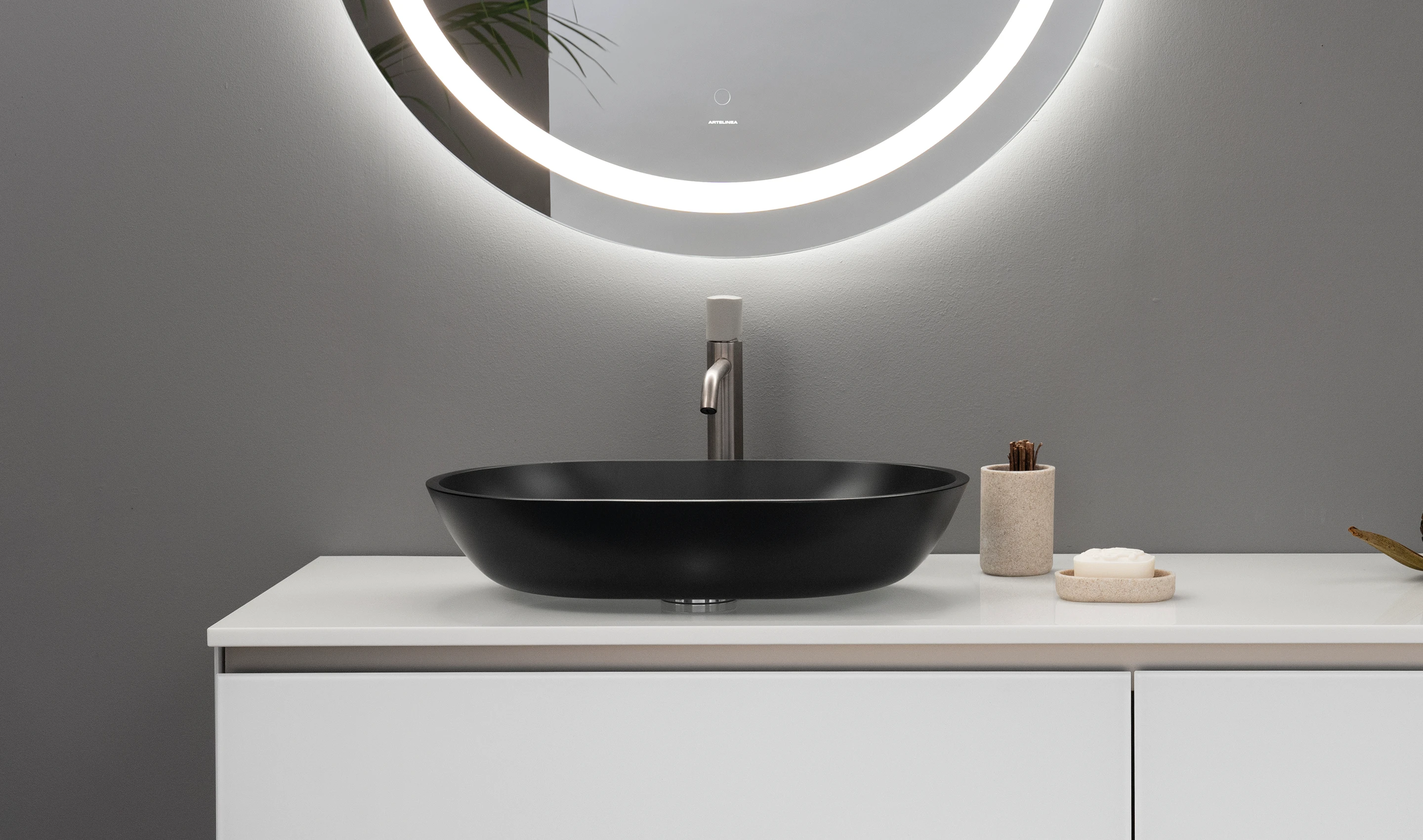 ANZZI Mosaic Modern Tempered Glass Vessel Bowl Sink in Blue